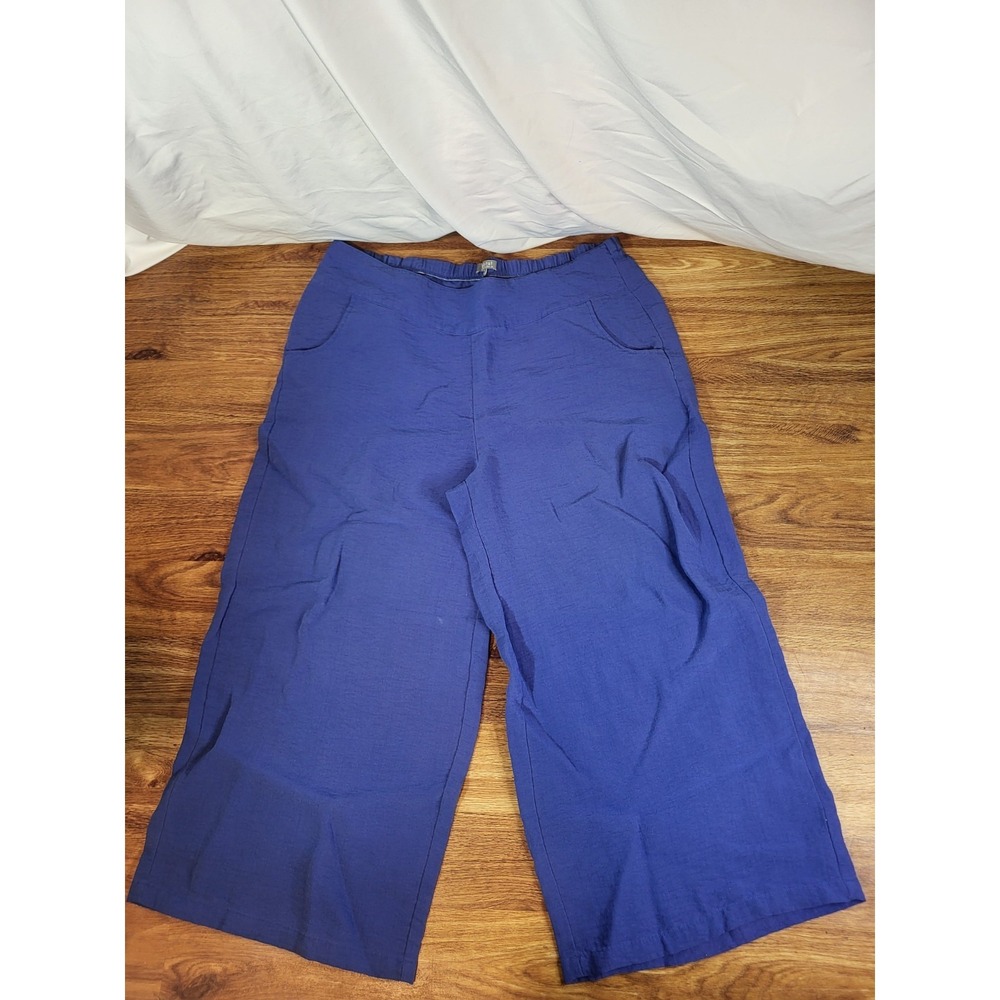 Hanitat Blue Size‎ XL Pull On Blue Rayon Blend Pants Lagenlook